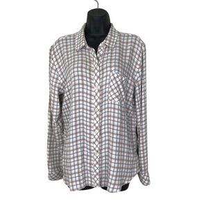 Rails  Brady Powder Steel Blush Button Down Shirt Size L